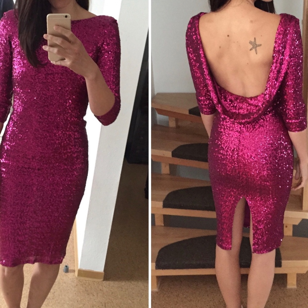 ASOS sequin midi backless dress